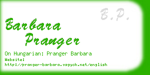 barbara pranger business card